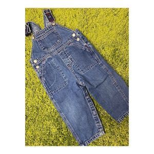 Vintage Bum Equipment Infant Blue Jean Overalls Sz 12M